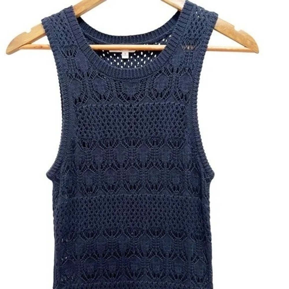 Splendid Navy Knit Maxi Dress Small Sleeveless‎ Crochet NWOT - Picture 7 of 8